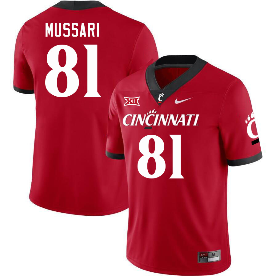 Cincinnati Bearcats #81 Michael Mussari Big 12 Conference College Football Jerseys Stitched Sale-Red